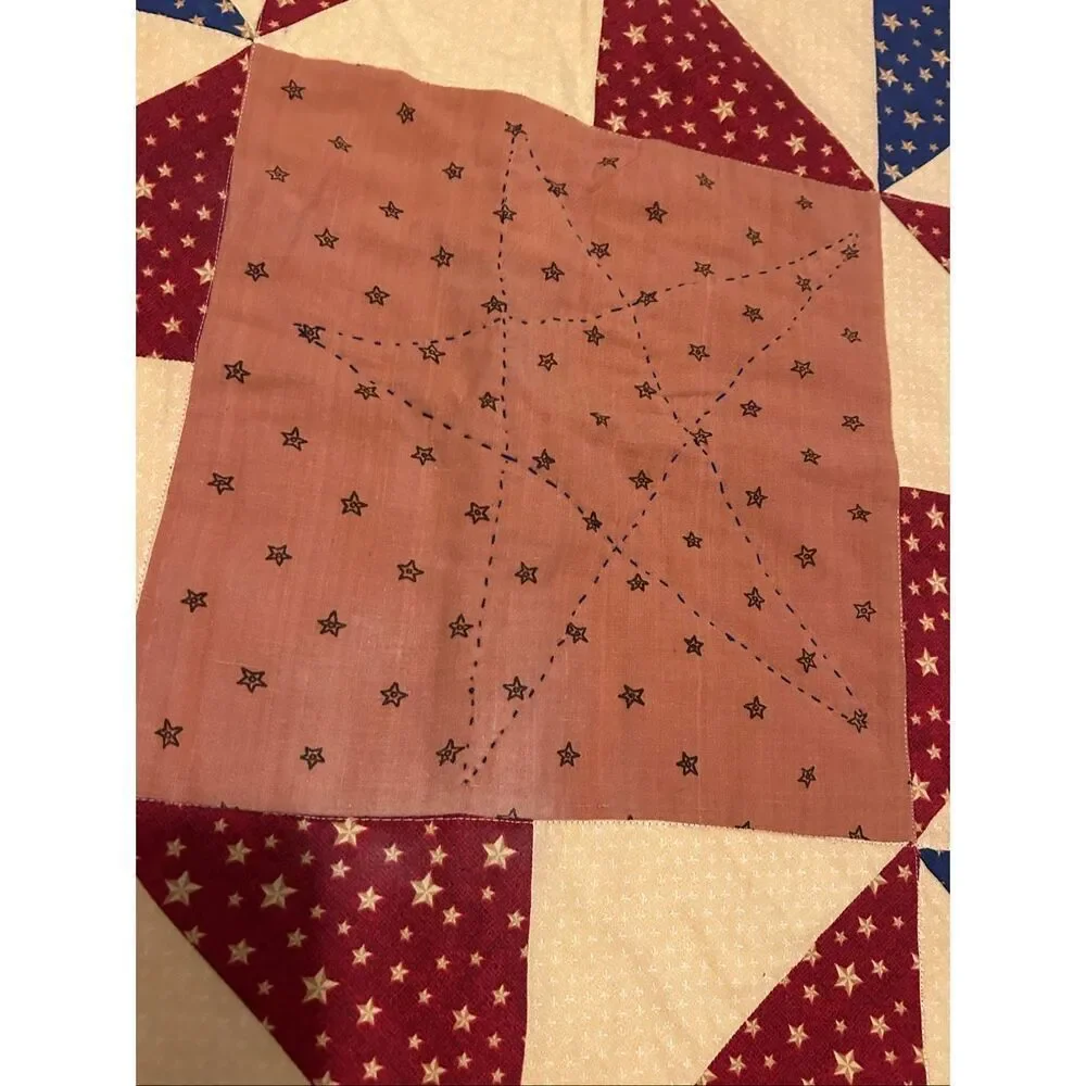 Handmade 48 x 48 Americana 250th USA Anniversary Nine Patch Lap Quilt